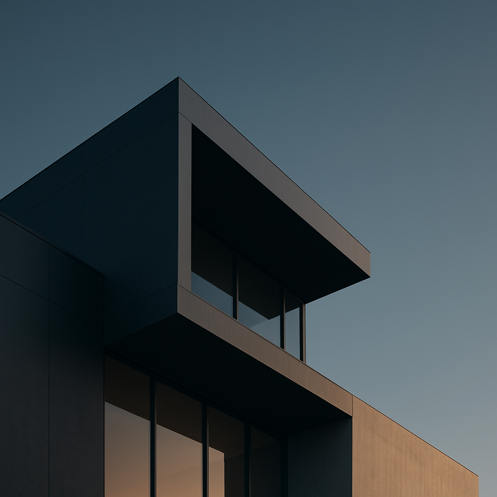 Modern luxury building facade rising against the sky